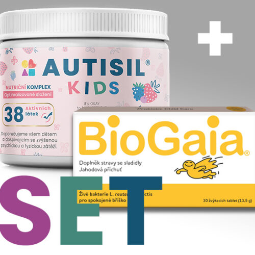 Akční SET 1x AUTISIL® Kids + 1x Probiotika Biogaia 30 žvýkacích tablet s jahodovou příchutí