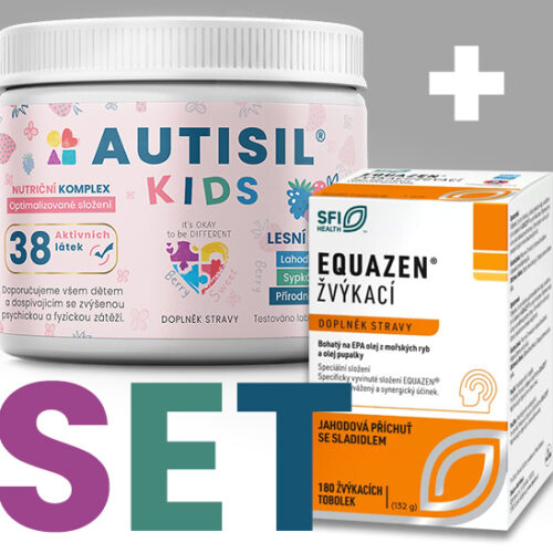 Akční SET 1x AUTISIL® Kids + Equazen® jahodová příchuť 180 žvýkacích tobolek