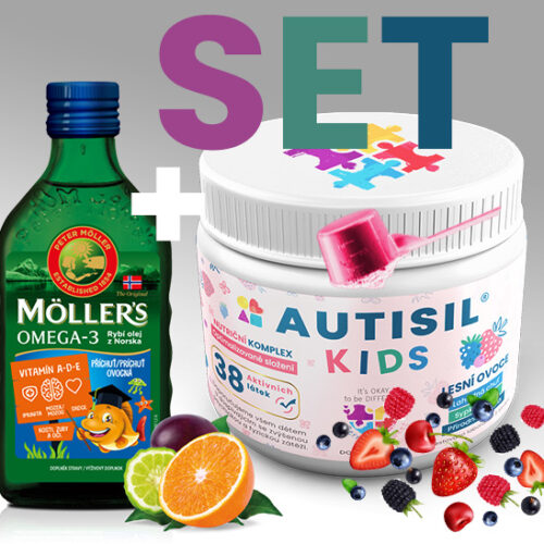 Akční SET 1x AUTISIL® Kids + Mollers Omega 3 Ovocná příchuť 250ml